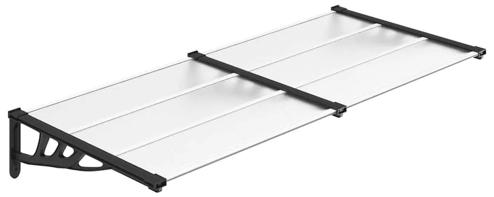 vidaXL Στέγαστρο Πόρτας Μαύρο &amp; Διαφανές 199x90 εκ από Πολυκαρβονικό