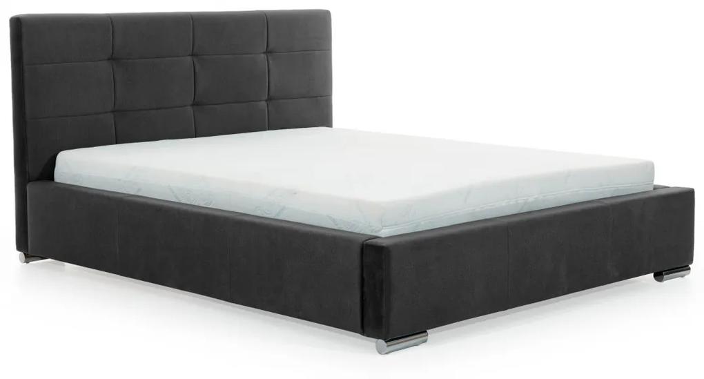 Διπλό Κρεβάτι Elderio, με αποθηκευτικό χώρο, μαύρο 180x105x220cm-BOG4115