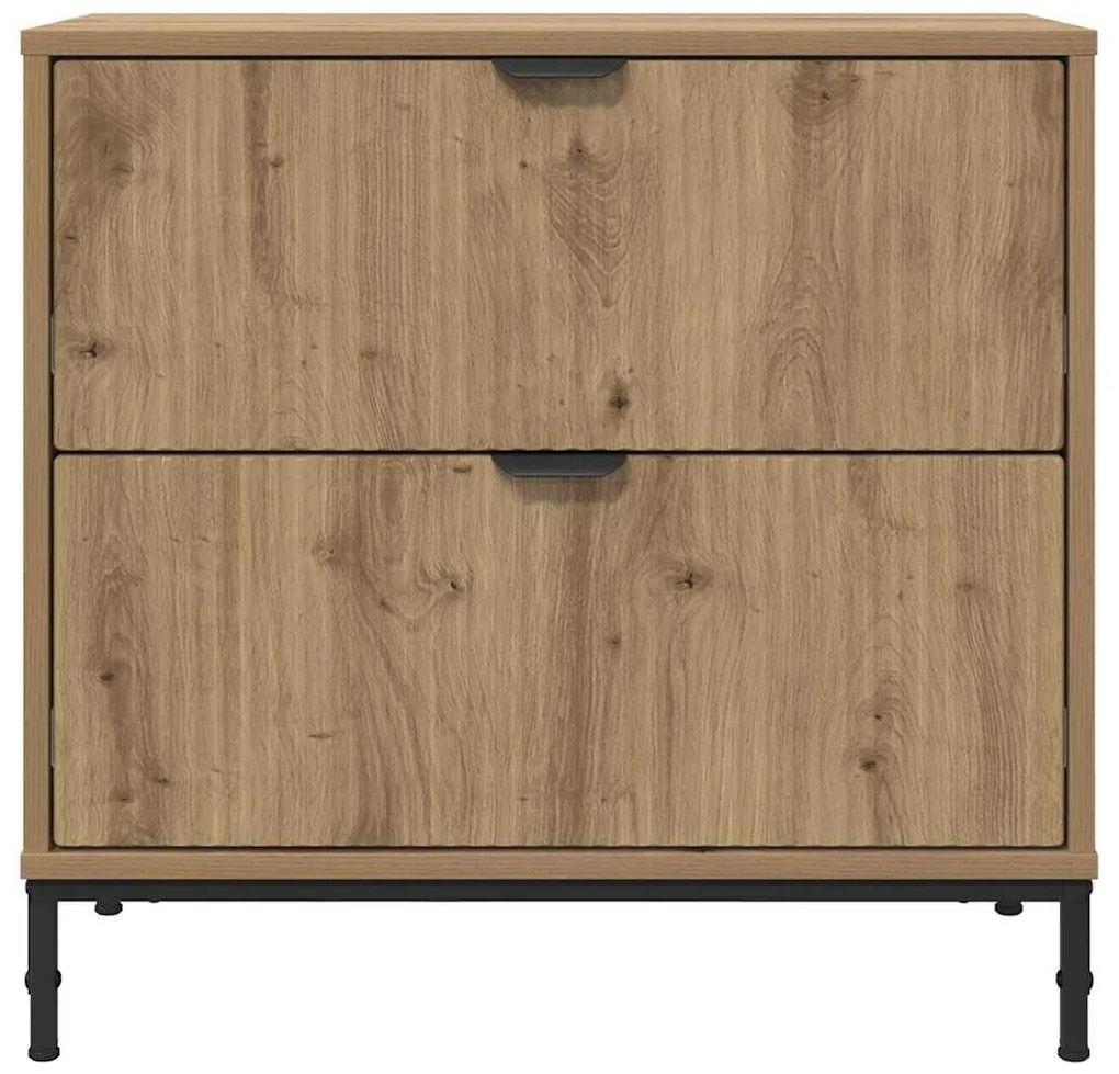 vidaXL Κομοδίνο artisan δρυς 63.5 x 36 x 61 εκ Επεξεργασμένο ξύλο