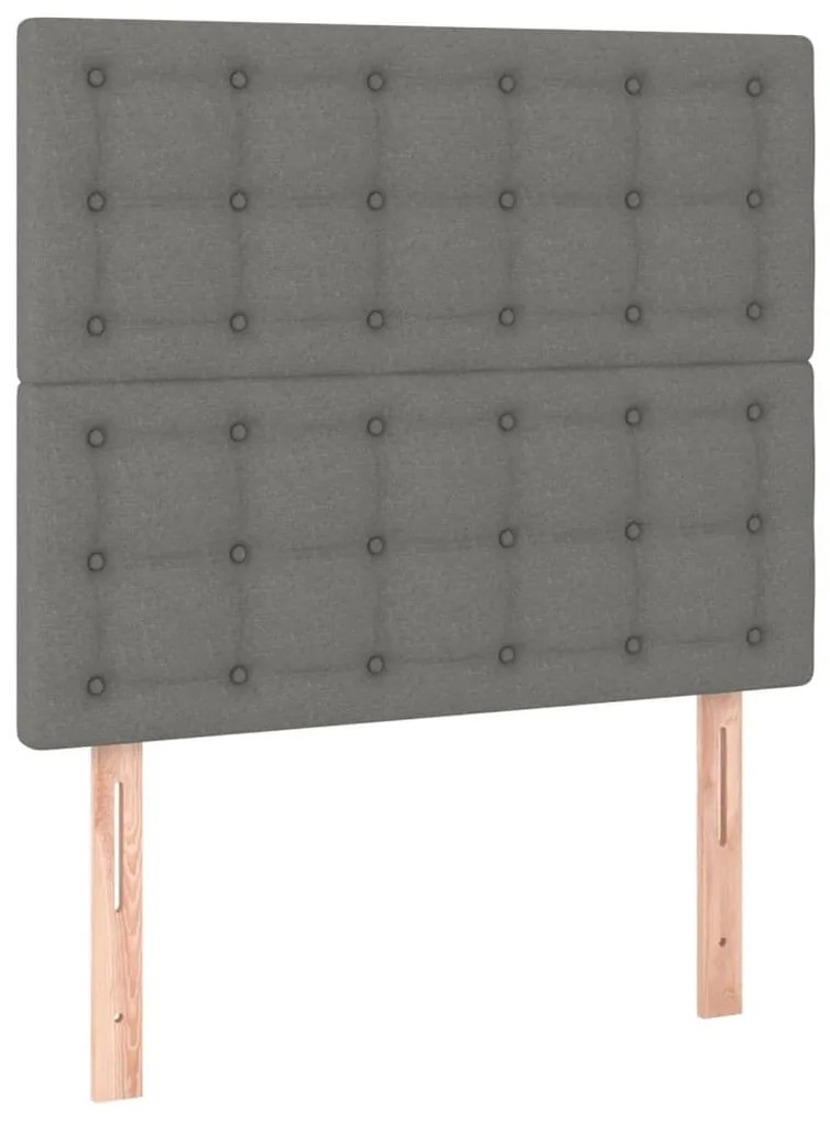 Κεφαλάρι Κρεβατιού LED Σκούρο Γκρι 80x5x118/128εκ. Υφασμάτινο - Γκρι