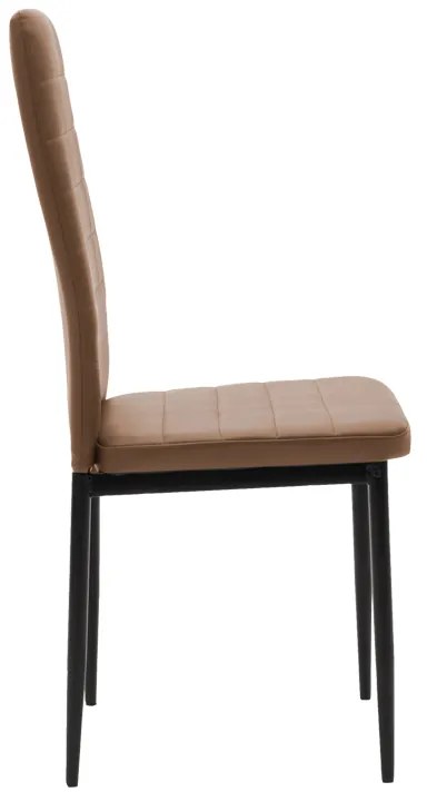 Καρέκλα Parker pakoworld PU cappuccino-μαύρο πόδι 42x48x98εκ