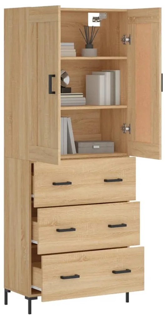 vidaXL Ντουλάπι Sonoma δρυς 69,5 x 34 x 180 εκ. από Επεξεργασμένο Ξύλο