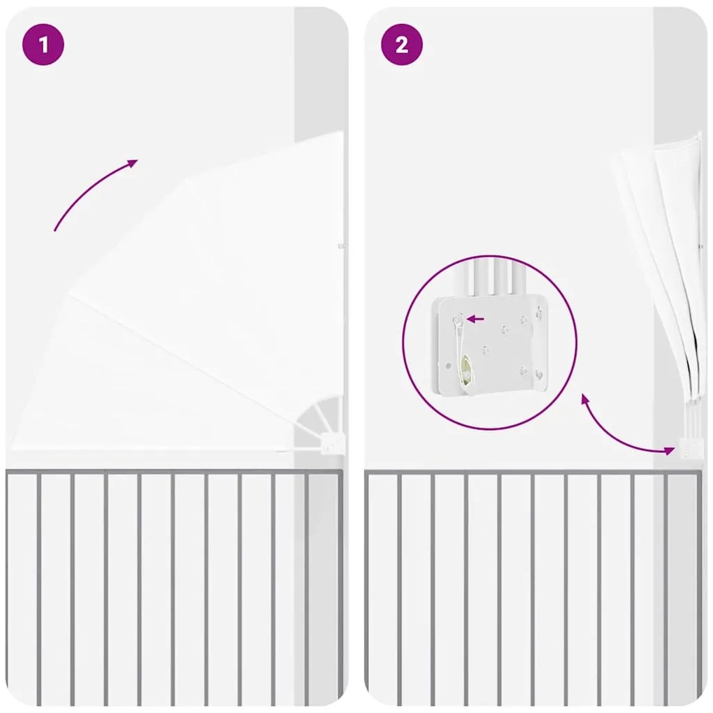 vidaXL Αδιάφανο σκίαστρο μπαλκονιού Λευκό 160 x 160 cm Πολυεστέρας