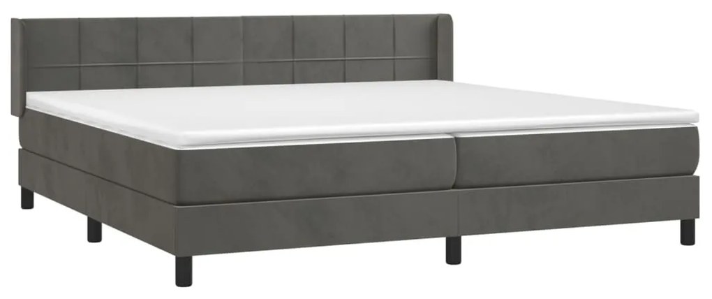 ΚΡΕΒΑΤΙ BOXSPRING ΜΕ ΣΤΡΩΜΑ ΣΚΟΥΡΟ ΓΚΡΙ 200X200 ΕΚ. ΒΕΛΟΥΔΙΝΟ 3130980