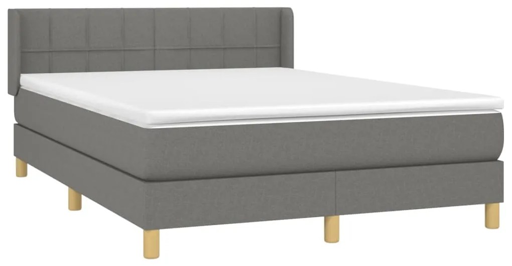 ΚΡΕΒΑΤΙ BOXSPRING ΜΕ ΣΤΡΩΜΑ ΣΚΟΥΡΟ ΓΚΡΙ 140X200 ΕΚ ΥΦΑΣΜΑΤΙΝΟ 3130274