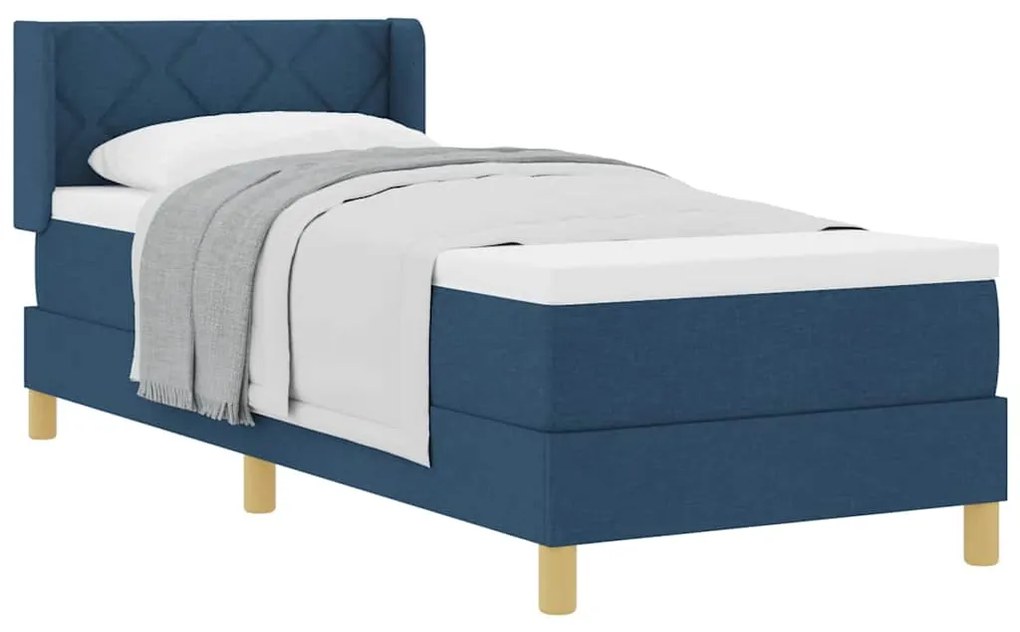 vidaXL Κρεβάτι με Ελατήρια με στρώμα Μπλε 80 x 200 cm ύφασμα