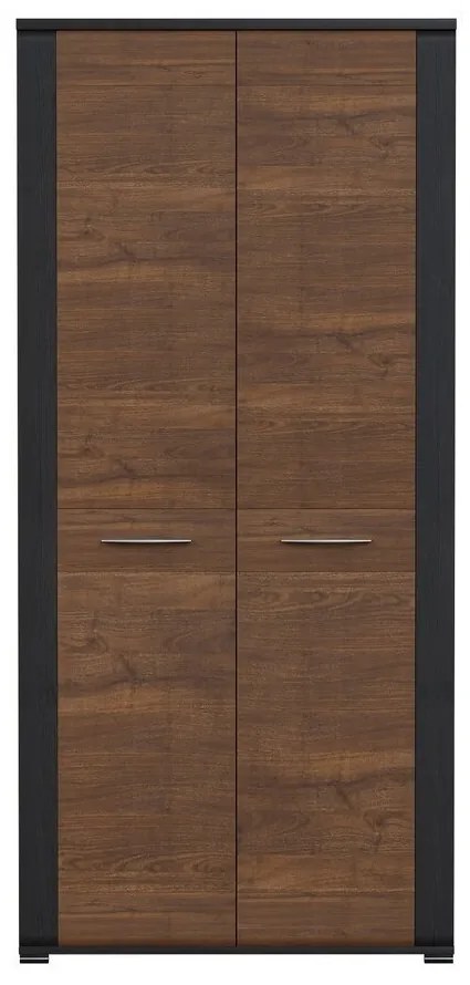 Ντουλάπα Orlando D106, Καρυδί, Wenge, 194x90x56.5cm, Πόρτες ντουλάπας: Με μεντεσέδες