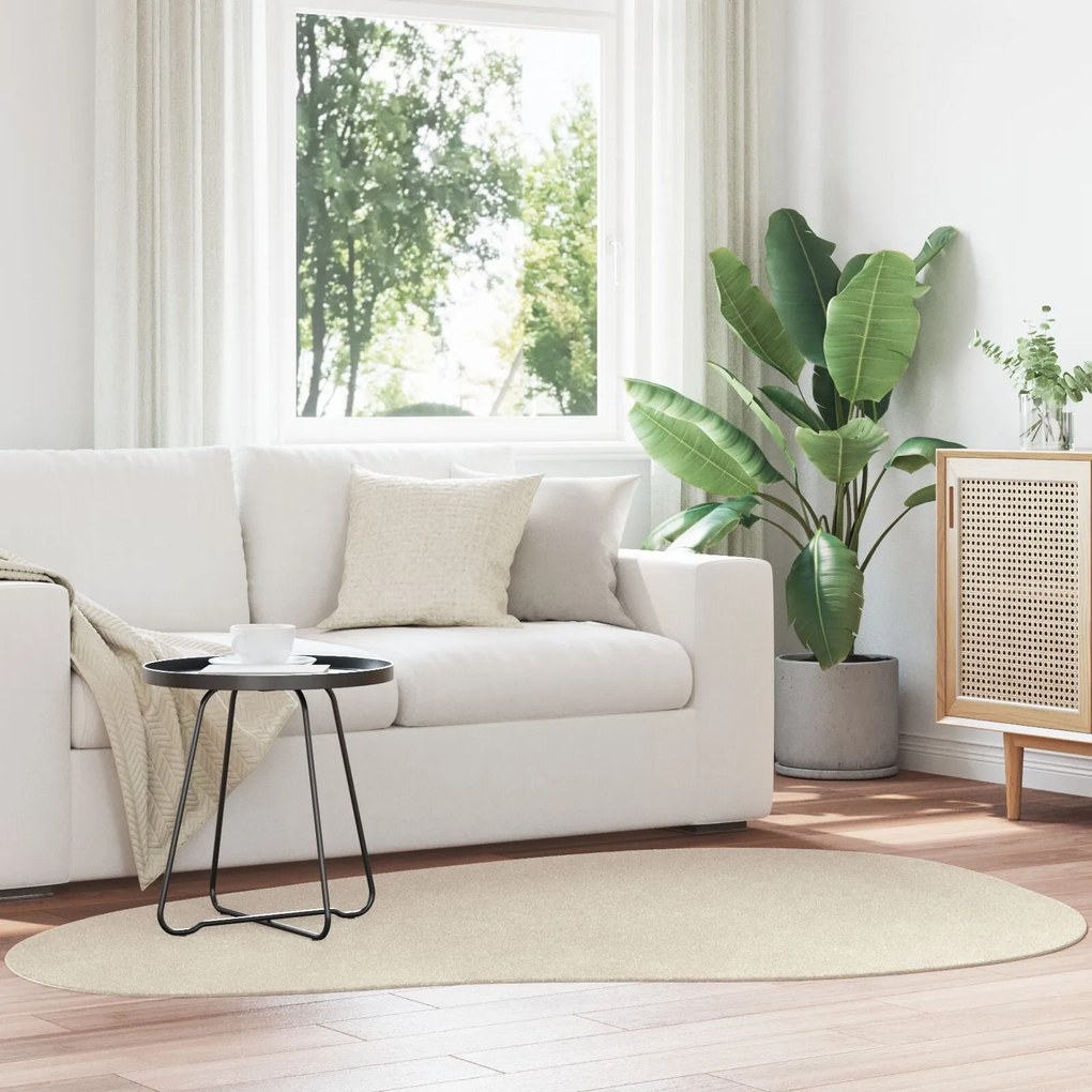 vidaXL Χαλιά Μπεζ Πολυεστέρας 140 x 200 εκ Αντιολισθητικό Χαλί Χώρου