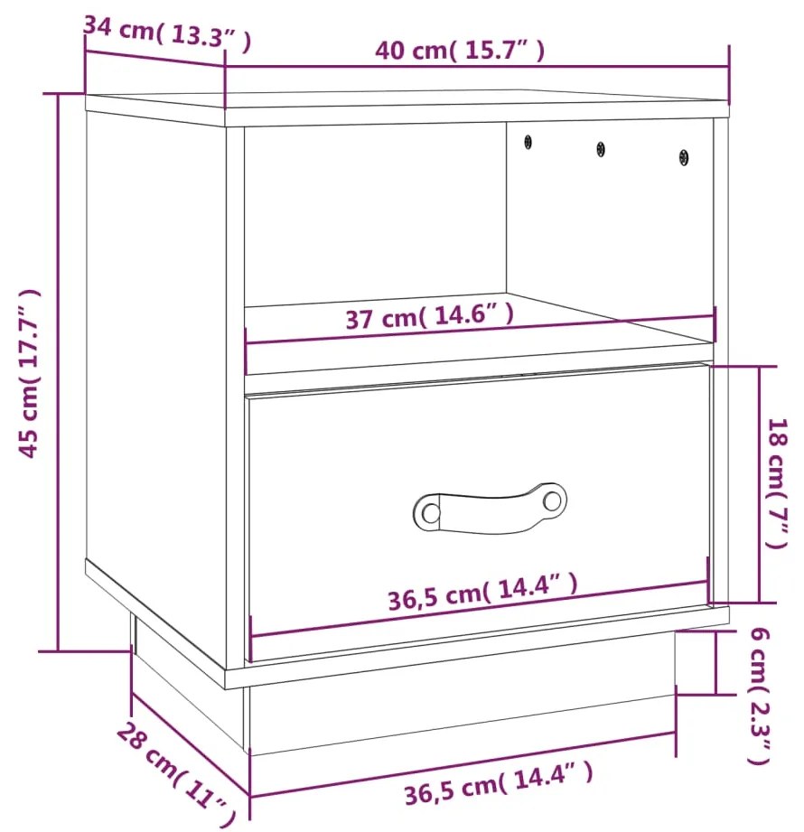 ΚΟΜΟΔΙΝΟ ΓΚΡΙ 40 X 34 X 45 ΕΚ. ΑΠΟ ΜΑΣΙΦ ΞΥΛΟ ΠΕΥΚΟΥ 818299