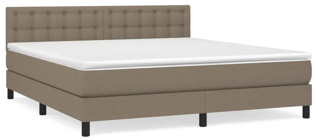 Κρεβάτι Boxspring με Στρώμα Taupe 160x200 εκ. Υφασμάτινο - Μπεζ-Γκρι