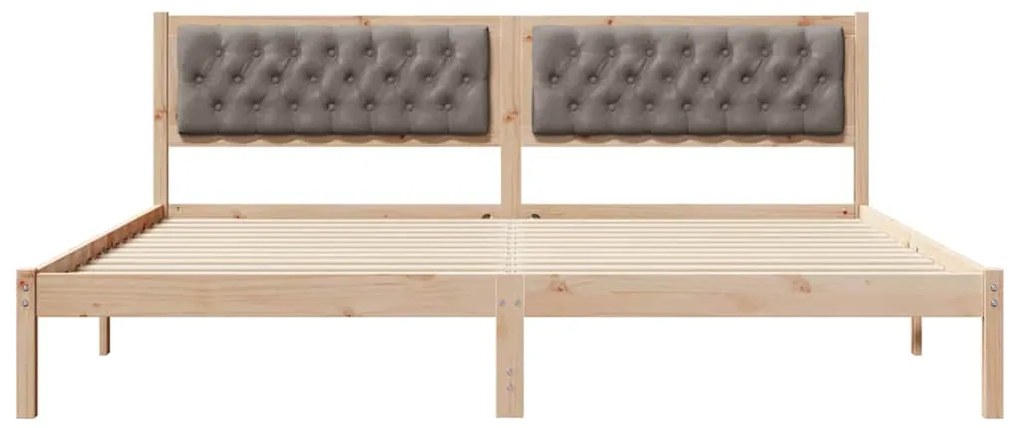 vidaXL Σκελετός Κρεβατιού Taupe 200 x 200 cm Στερεά ξυλεία πεύκου