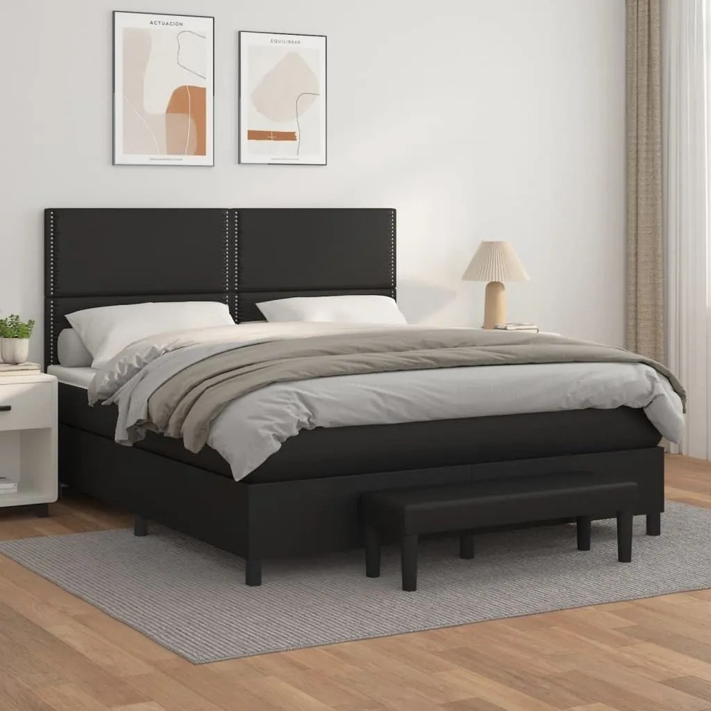 ΚΡΕΒΑΤΙ BOXSPRING ΜΕ ΣΤΡΩΜΑ ΜΑΥΡΟ 160X200ΕΚ.ΑΠΟ ΣΥΝΘΕΤΙΚΟ ΔΕΡΜΑ 3137611