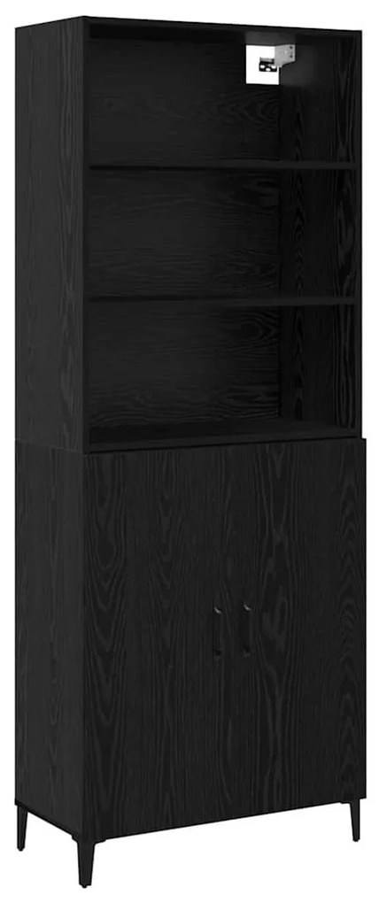 vidaXL Πλαϊνό γραφείο Μαύρη δρυς 69.5 x 32.5 x 180 εκ