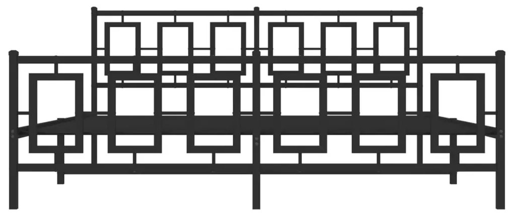 Πλαίσιο Κρεβατιού με Κεφαλάρι&amp;Ποδαρικό Μαύρο 183x213εκ. Μέταλλο - Μαύρο