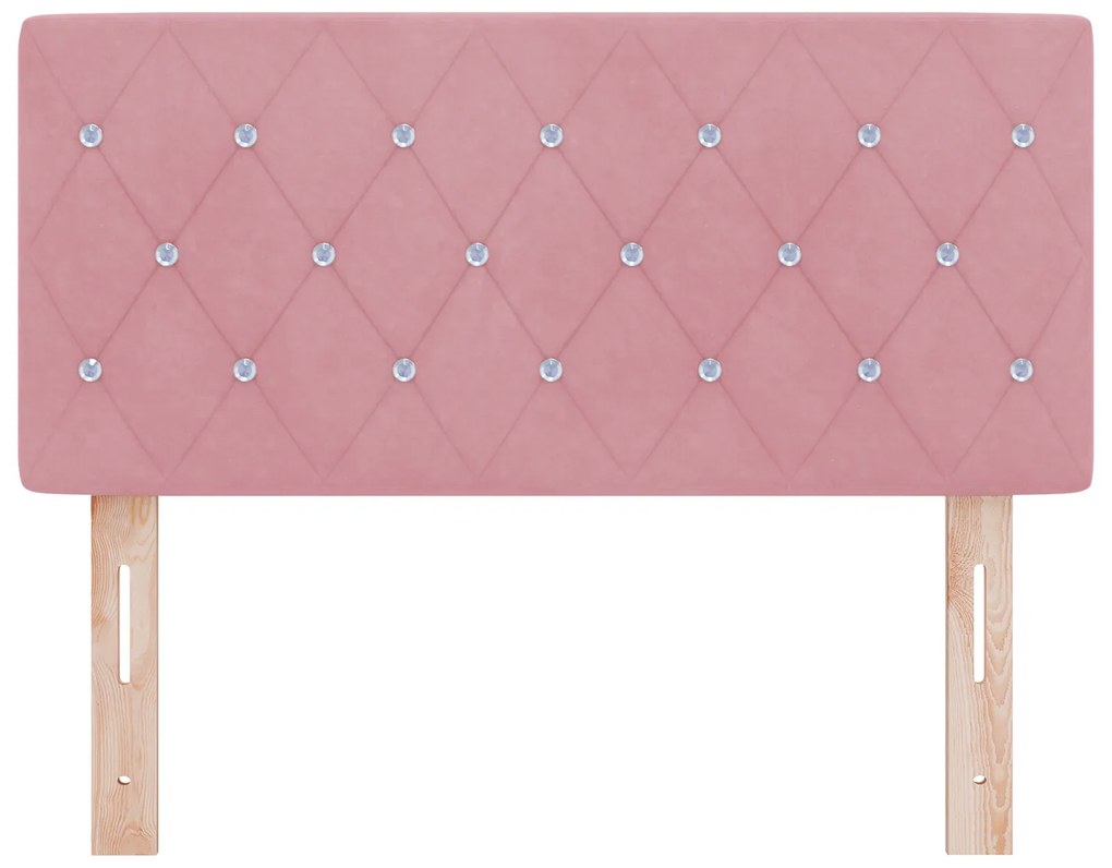 vidaXL Κεφαλάρι LED με φώτα λωρίδας LED Argyle Ροζ 90 cm Βελούδο