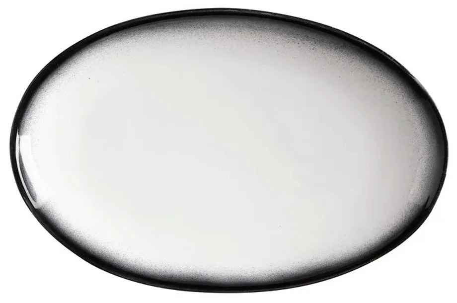 Πιατέλα Σερβιρίσματος Οβάλ Granite Caviar AX0259 25x16cm White-Anthracite Maxwell&Williams Πορσελάνη