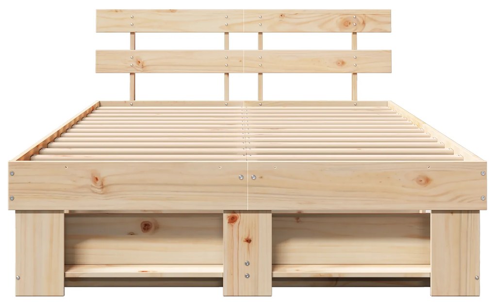 vidaXL Σκελετός Κρεβατιού Καφέ 140 x 190 cm Συμπαγές ξύλο πεύκου