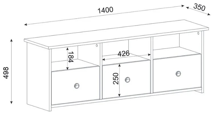 ΕΠΙΠΛΟ ΤΗΛΕΟΡΑΣΗΣ MAHEN MEGAPAP ΧΡΩΜΑ SAPPHIRE OAK 140X35X49,8ΕΚ.