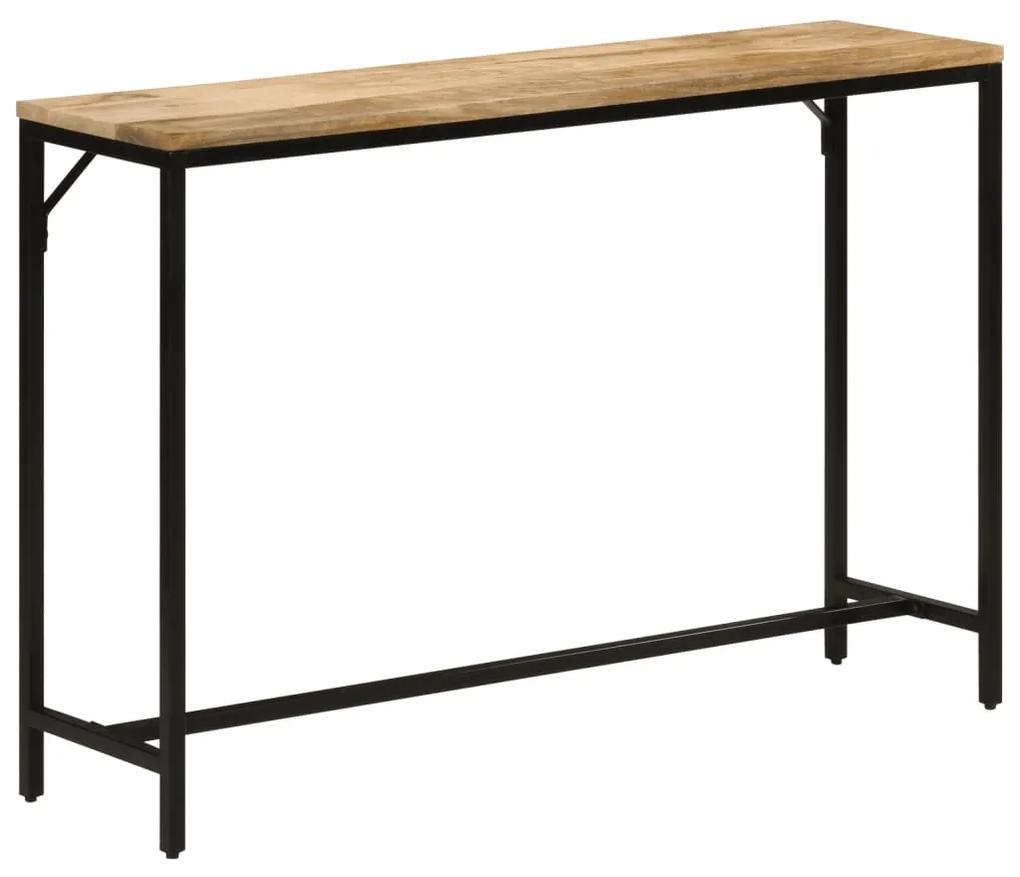 Τραπέζι Κονσόλα 110x30x75 εκ. Μασίφ Ακατ. Ξύλο Μάνγκο/Σίδηρο