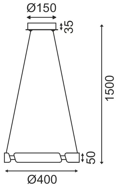 ΚΡΕΜΑΣΤΟ ΦΩΤΙΣΤΙΚΟ LED 23W 3000K 1840LM ΟΡΕΙΧΑΛΚΟ ΑΛΟΥΜΙΝΙΟ D40XH150CM THEMIDA - ZM18LEDP40AB - 21W - 50W - ZM18LEDP40AB