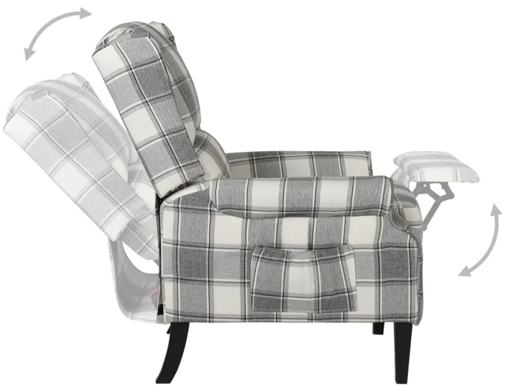 vidaXL Πολυθρόνα Ανακλινόμενη Λευκό / Γκρι Υφασμάτινη