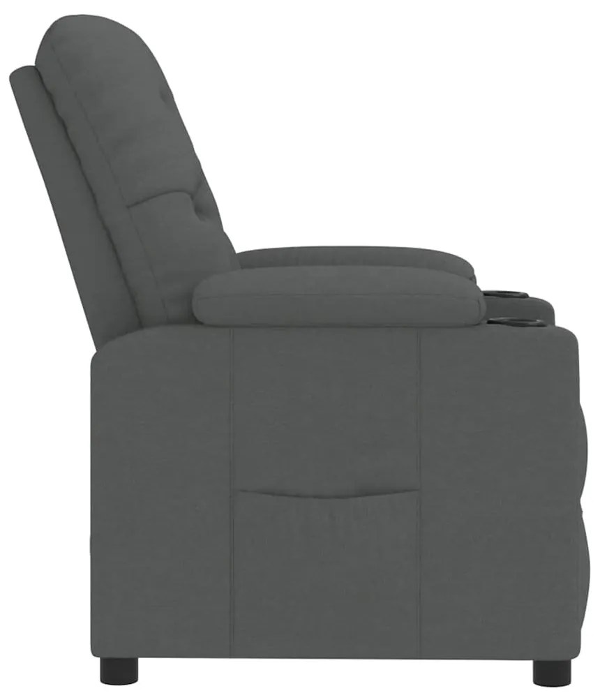 vidaXL Πολυθρόνα Ανακλινόμενη Σκούρο Γκρι Υφασμάτινη