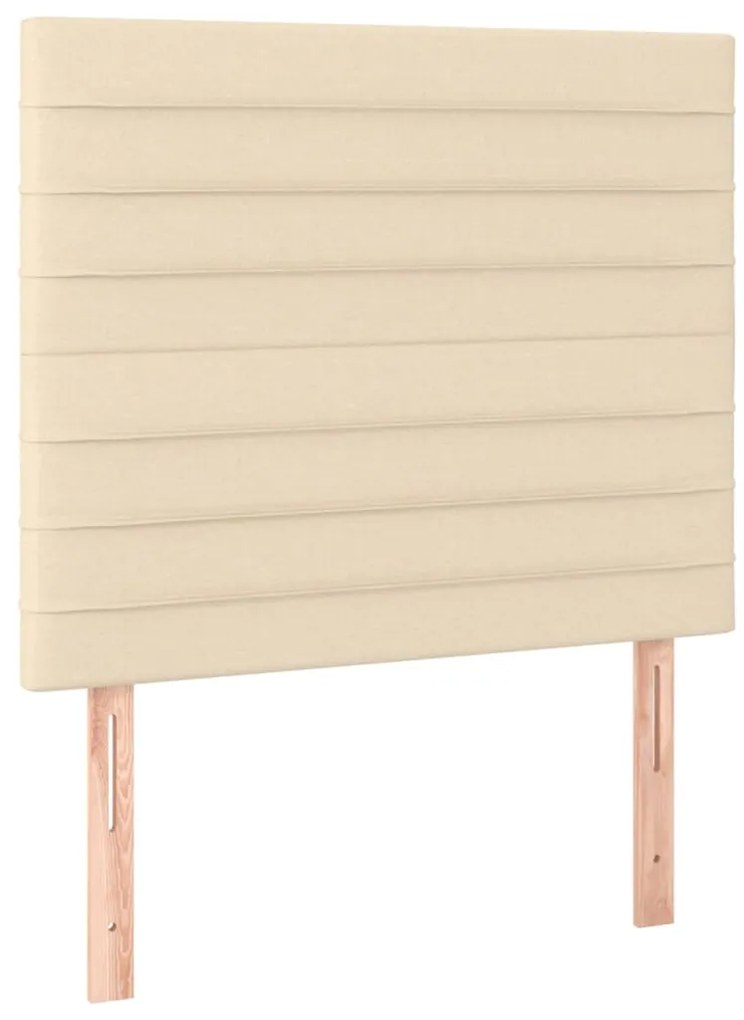 vidaXL Κρεβάτι Boxspring με Στρώμα &amp; LED Κρεμ 100x200 εκ. Υφασμάτινο