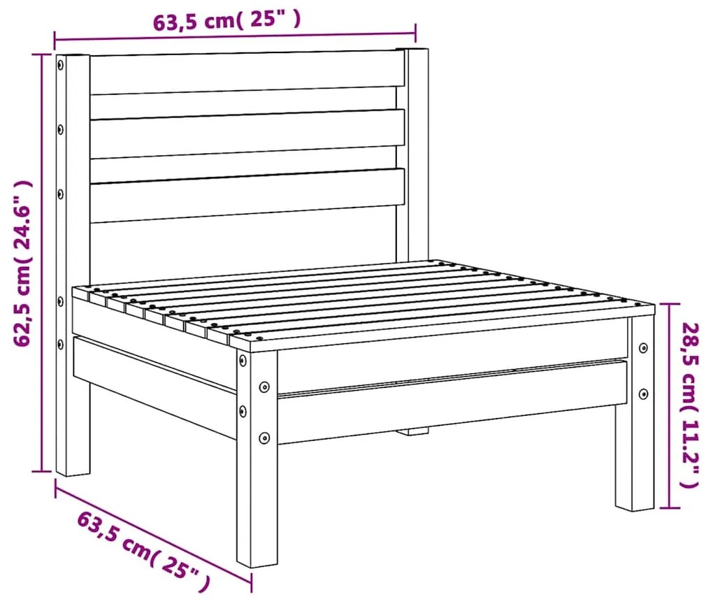 vidaXL Καναπέδες Κήπου Μεσαίοι 4 τεμ. Καφέ Μελί από Μασίφ Ξύλο Πεύκου