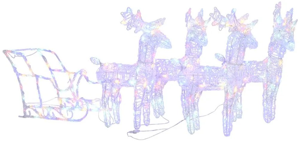 vidaXL Τάρανδοι Χριστουγεννιάτικοι με Έλκηθρο 280x28x55 εκ. Ακρυλικό