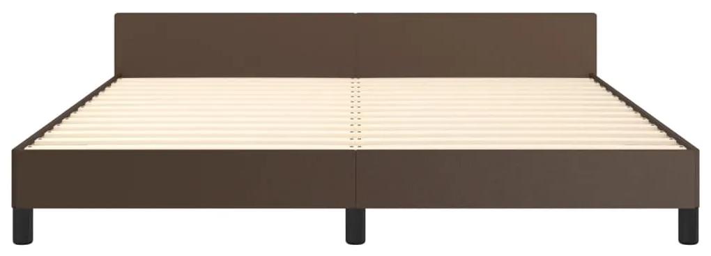 vidaXL Πλαίσιο Κρεβατιού με Κεφαλάρι Καφέ 160x200 εκ. Συνθετικό Δέρμα