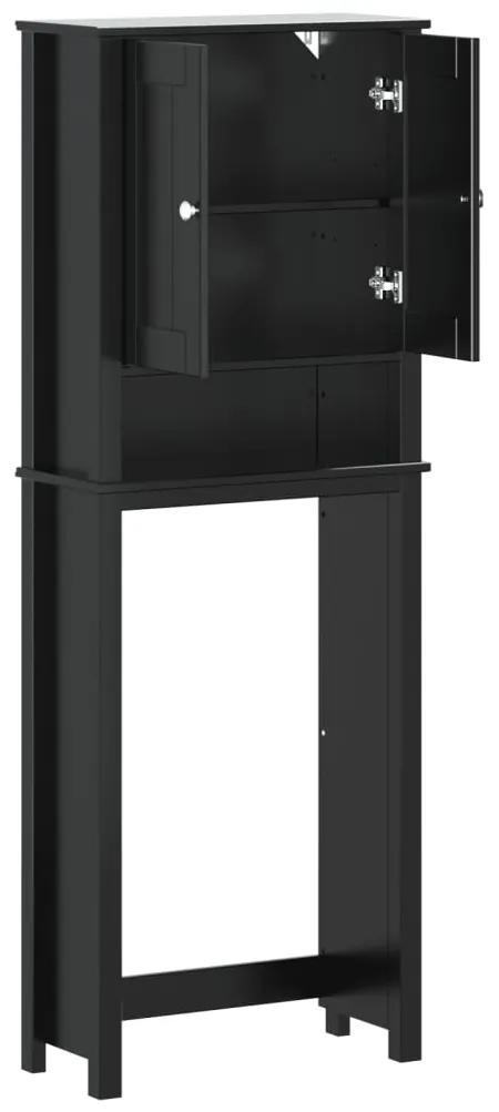 vidaXL Ντουλάπι Τουαλέτας BERG Μαύρο 60 x 27 x 164,5 εκ. Μασίφ Ξύλο