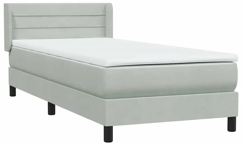 ΚΡΕΒΑΤΙ BOXSPRING ΜΕ ΣΤΡΩΜΑ ΑΝΟΙΧΤΟ ΓΚΡΙ 100X210 ΕΚ. ΒΕΛΟΥΔΙΝΟ 3318189