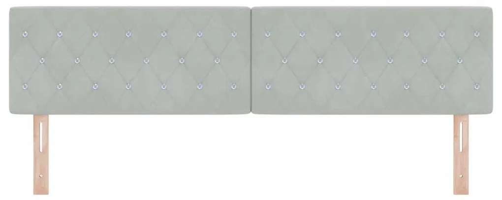 vidaXL Βελούδινο Κεφαλάρι Argyle Ανοιχτό γκρι 180 cm Βελούδο