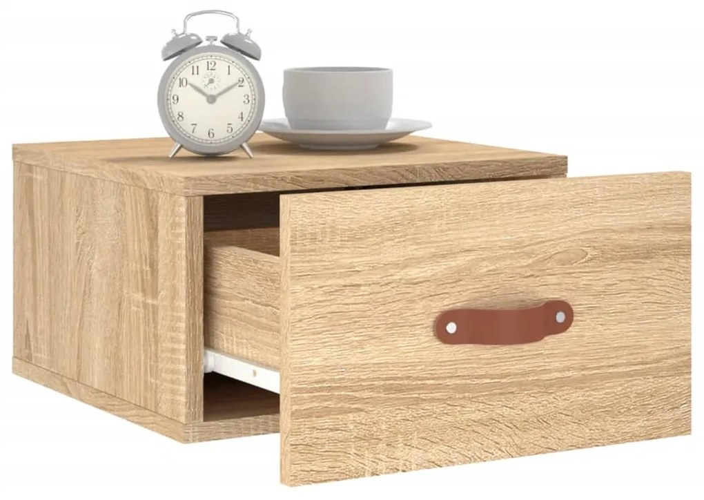 vidaXL Κομοδίνα Επιτοίχια Sonoma Δρυς 35 x 35 x 20 εκ.