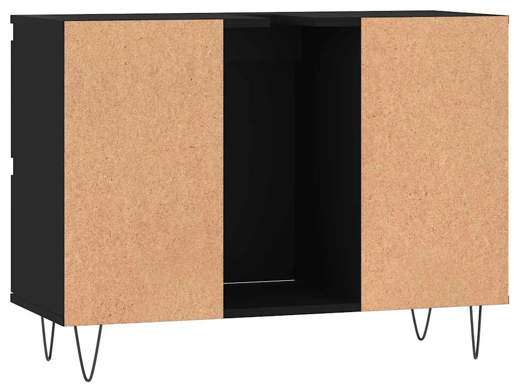 vidaXL Ντουλάπι Μπάνιου Μαύρο 80 x 33 x 60 εκ. από Επεξεργασμένο Ξύλο