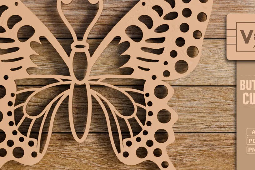 Intra απο ξύλο plywood 3mm-4mm πάχος πεταλούδας και κοπής CNC Δίασταση 20x30 cm INTRAFABR-98933766