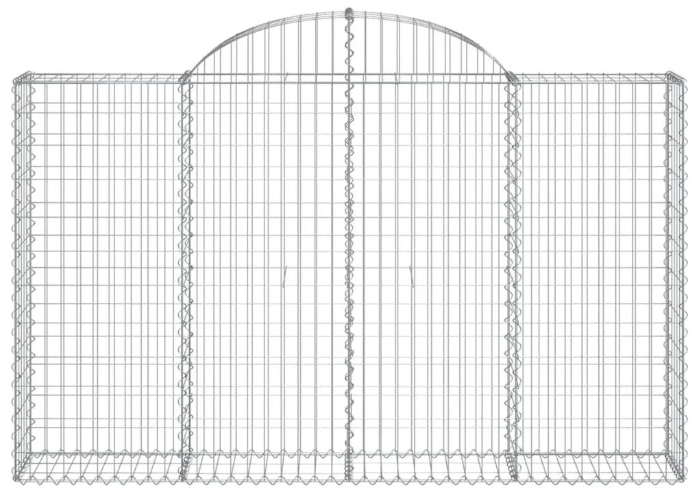 Συρματοκιβώτια Τοξωτά 25 τεμ. 200x30x120/140 εκ. Γαλβαν. Ατσάλι - Ασήμι