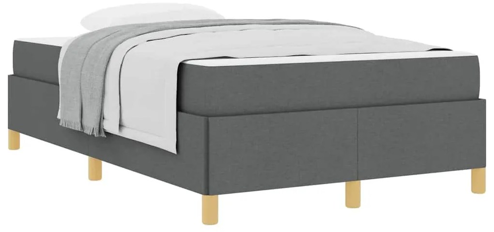 vidaXL Σκελετός Κρεβατιού με στρώμα Σκούρο Γκρι 120 x 190 cm ύφασμα