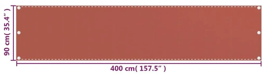 Διαχωριστικό Βεράντας Τερακότα 90 x 400 εκ. από HDPE - Καφέ