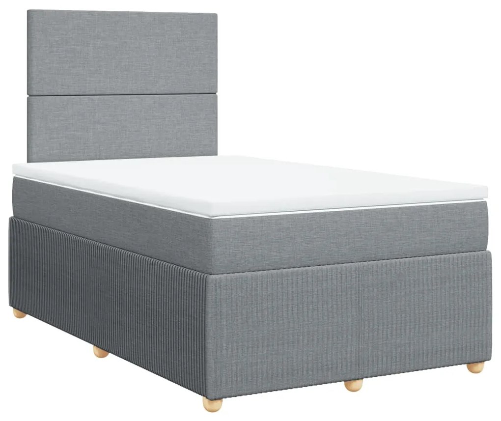 ΚΡΕΒΑΤΙ BOXSPRING ΜΕ ΣΤΡΩΜΑ ΑΝΟΙΧΤΟ ΓΚΡΙ 120X200 ΕΚ. ΥΦΑΣΜΑΤΙΝΟ 3294316