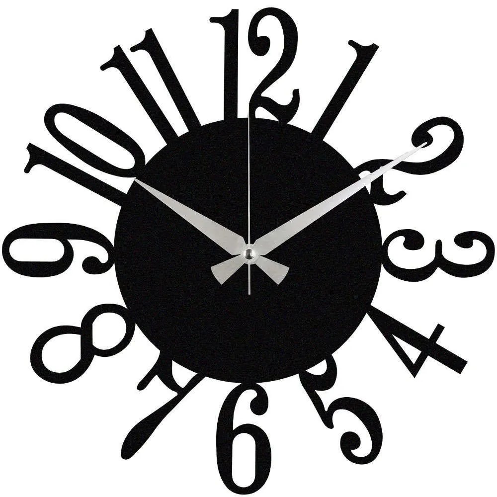 Ρολόι Τοίχου Enzoclock 279ENZ1405 Φ48cm Black Wallity Metal