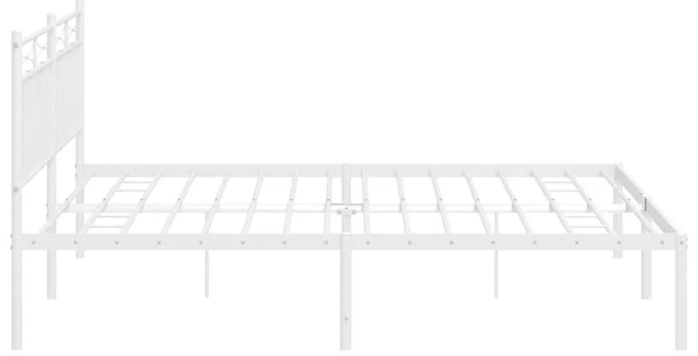 Πλαίσιο Κρεβατιού με Κεφαλάρι Λευκό 183 x 213 εκ. Μεταλλικό - Λευκό