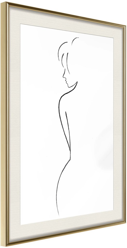 Αφίσα - Silhouette - 30x45 - Χρυσό - Με πασπαρτού