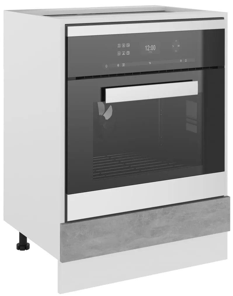 vidaXL Ντουλάπι για Φούρνο Lyon Γκρι Σκυροδέματος 60x46x81,5 εκ