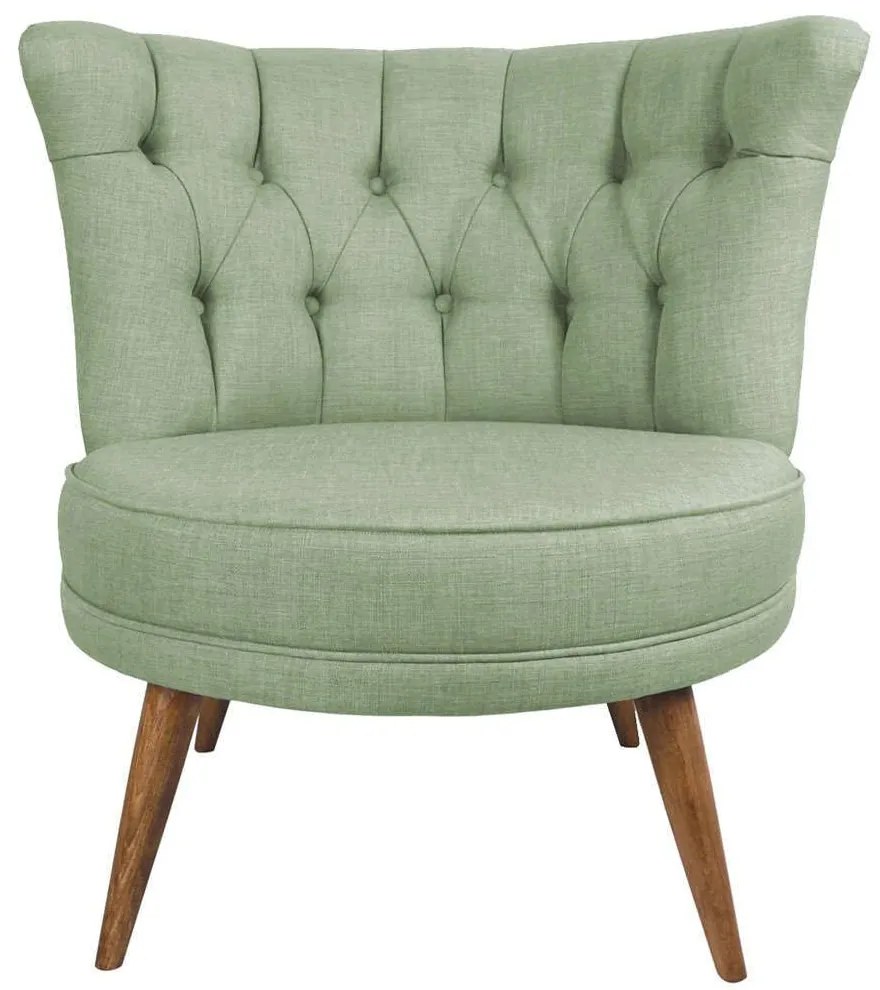 Πολυθρόνα Richland 558ZEN1169 80x75x77cm Green Polyester,Wood