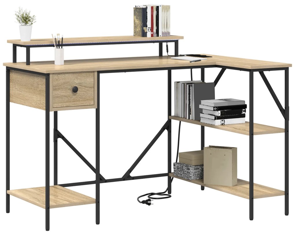 vidaXL Γραφείο Sonoma Δρυς 120 x 79 x 86.5 εκ. Επεξεργασμένο ξύλο