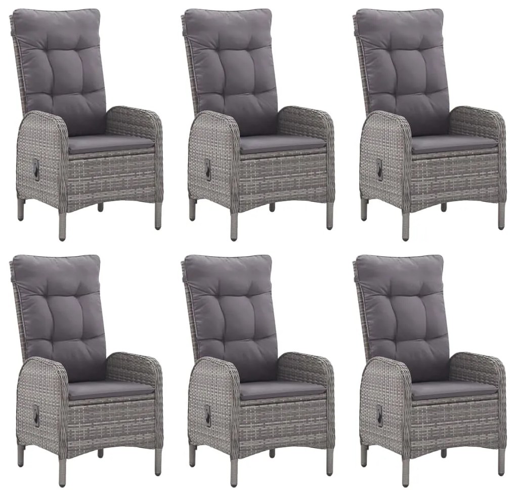 vidaXL Σετ Τραπεζαρίας Κήπου 7 Τεμαχίων Γκρι