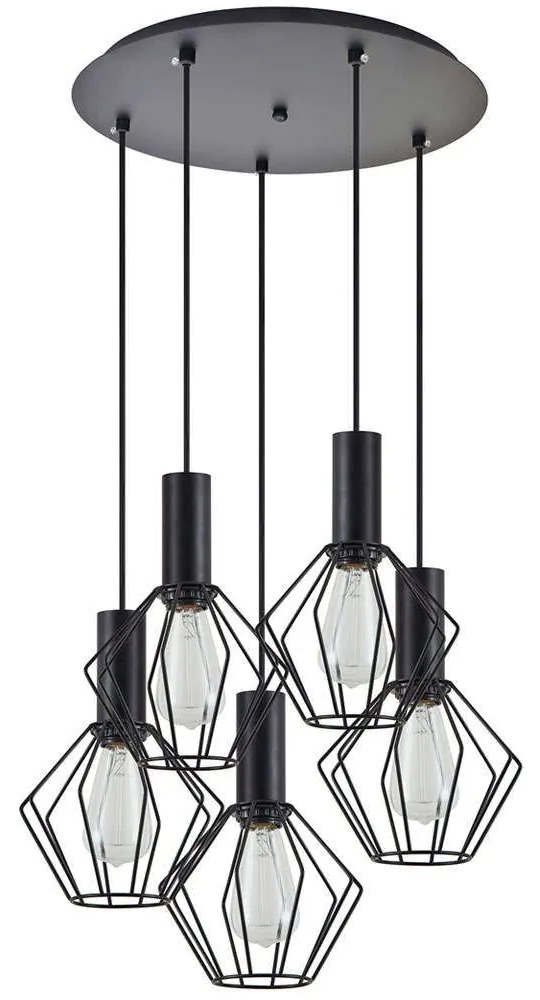 Φωτιστικό Οροφής Adept Tube 77-8531 42x42x300cm 5xE27 60W Black Homelighting