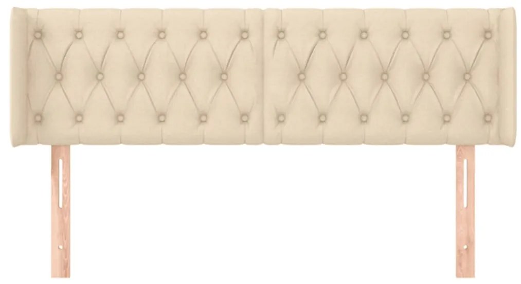 vidaXL Κεφαλάρι με Πτερύγια Κρεμ 147x16x78/88 εκ. Υφασμάτινο