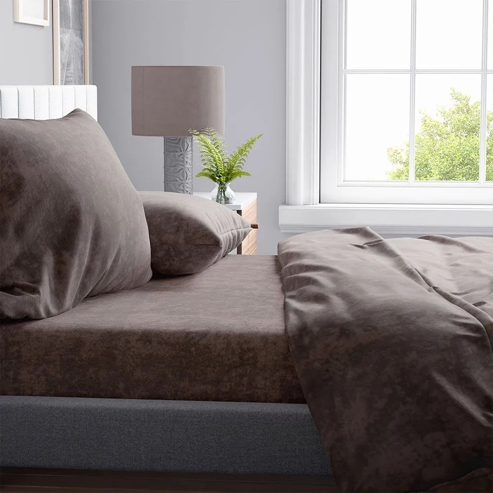 Σεντόνι Shadow 22 Brown DimCol Μονό 160x240cm Βαμβάκι-Πολυέστερ